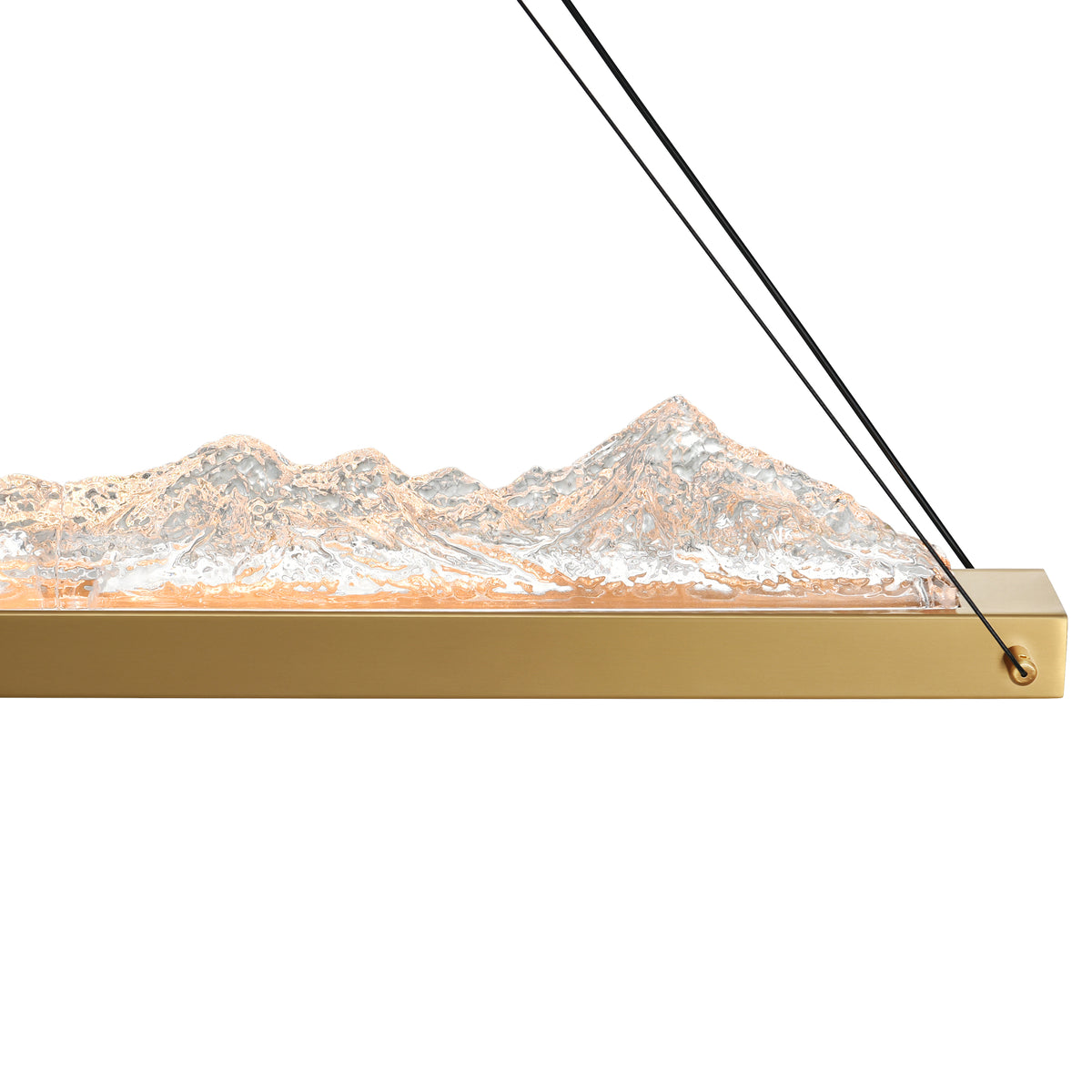Himalayas Integrated LED 48in Brass Chandelier with Handcrafted Glass