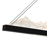 Himalayas Integrated LED 62in Black Chandelier with Handcrafted Glass