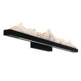 Himalayas Integrated LED 36in Black Vanity Light with Handcrafted Glass