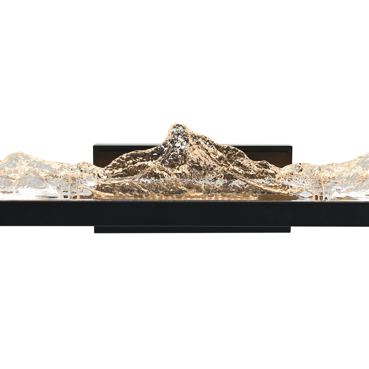 Himalayas Integrated LED 36in Black Vanity Light with Handcrafted Glass