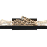 Himalayas Integrated LED 36in Black Vanity Light with Handcrafted Glass