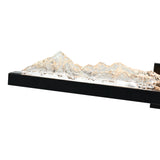Himalayas Integrated LED 36in Black Vanity Light with Handcrafted Glass