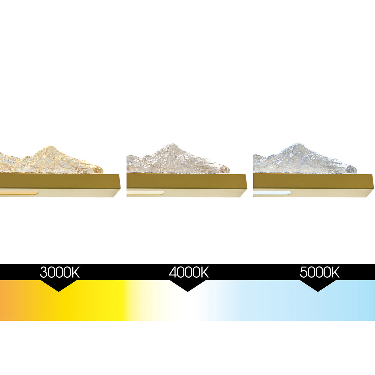 Himalayas Integrated LED 36in Brass Vanity Light with Handcrafted Glass