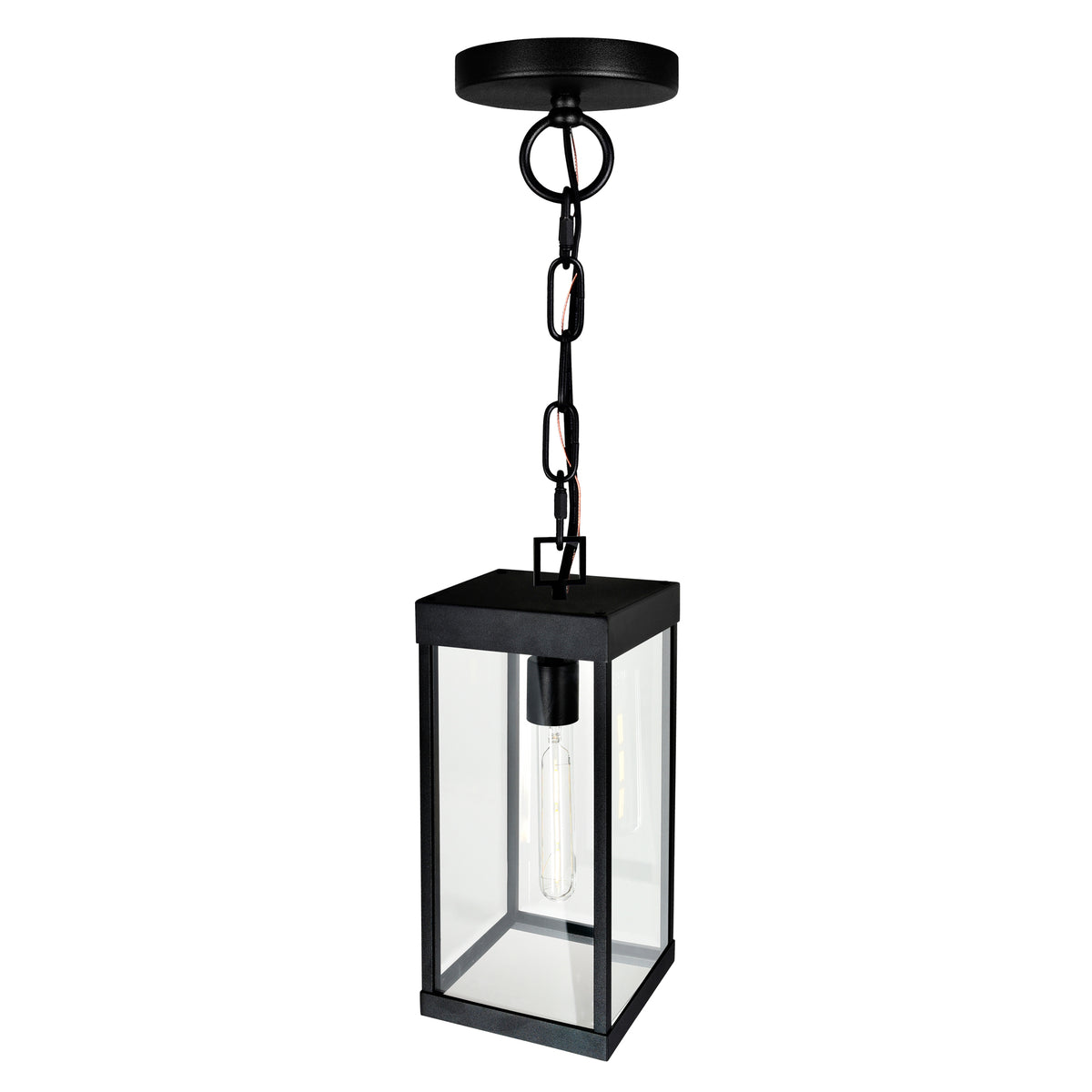 Windsor 1 Light Black Outdoor Pendant