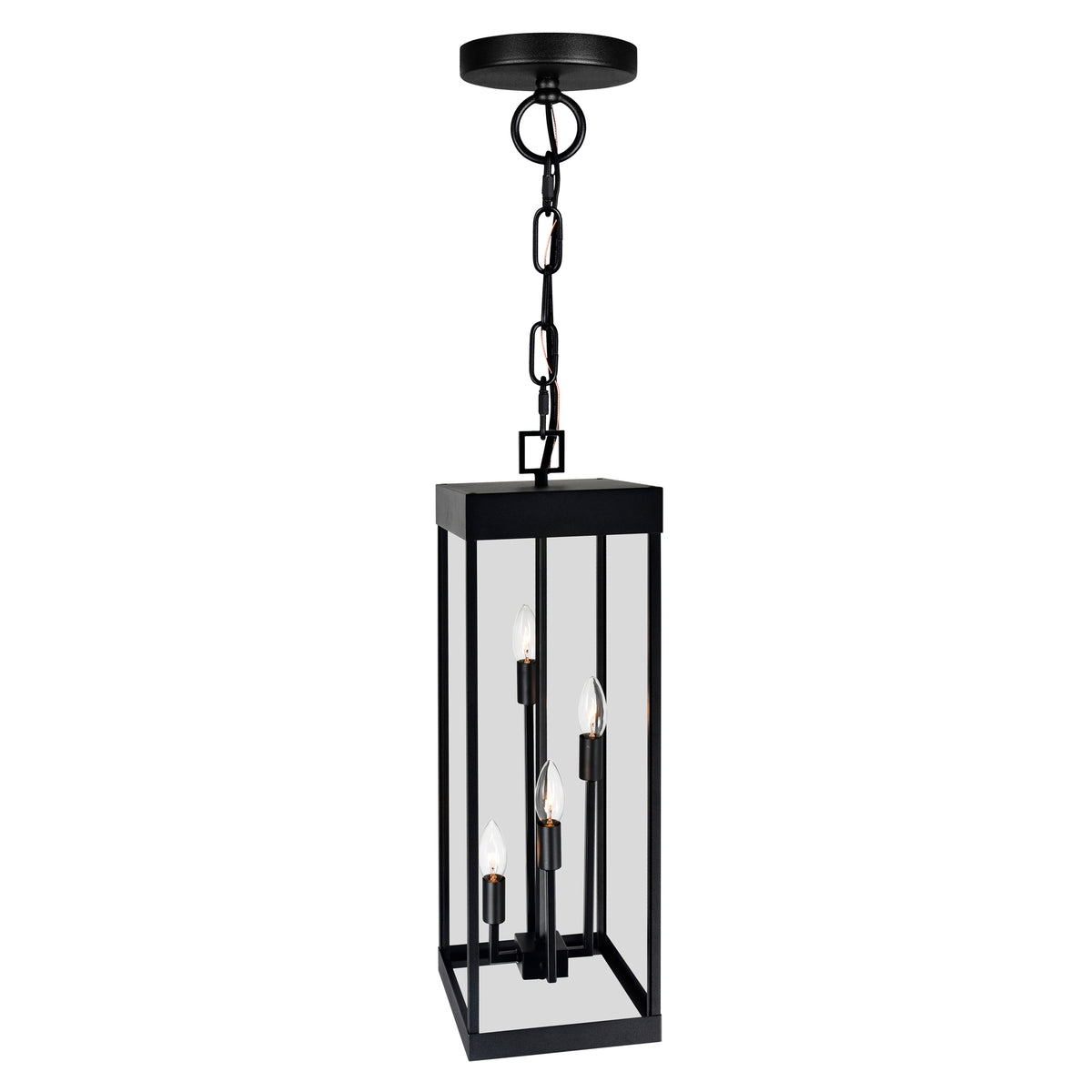 Windsor 4 Light Black Outdoor Pendant