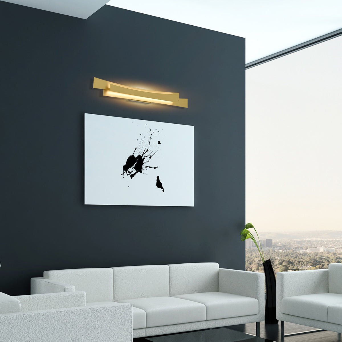 Candora Integrated LED 36in Brass Vanity Light