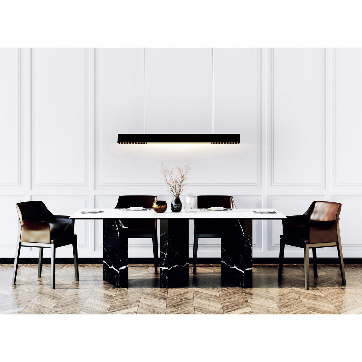 Pienza Integrated LED 45in Black Chandelier