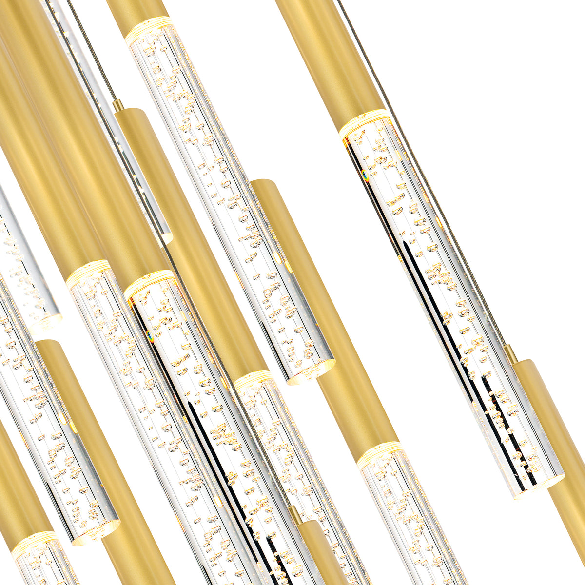 Dragonswatch Integrated LED 32in 45 Pendant Satin Gold Chandelier