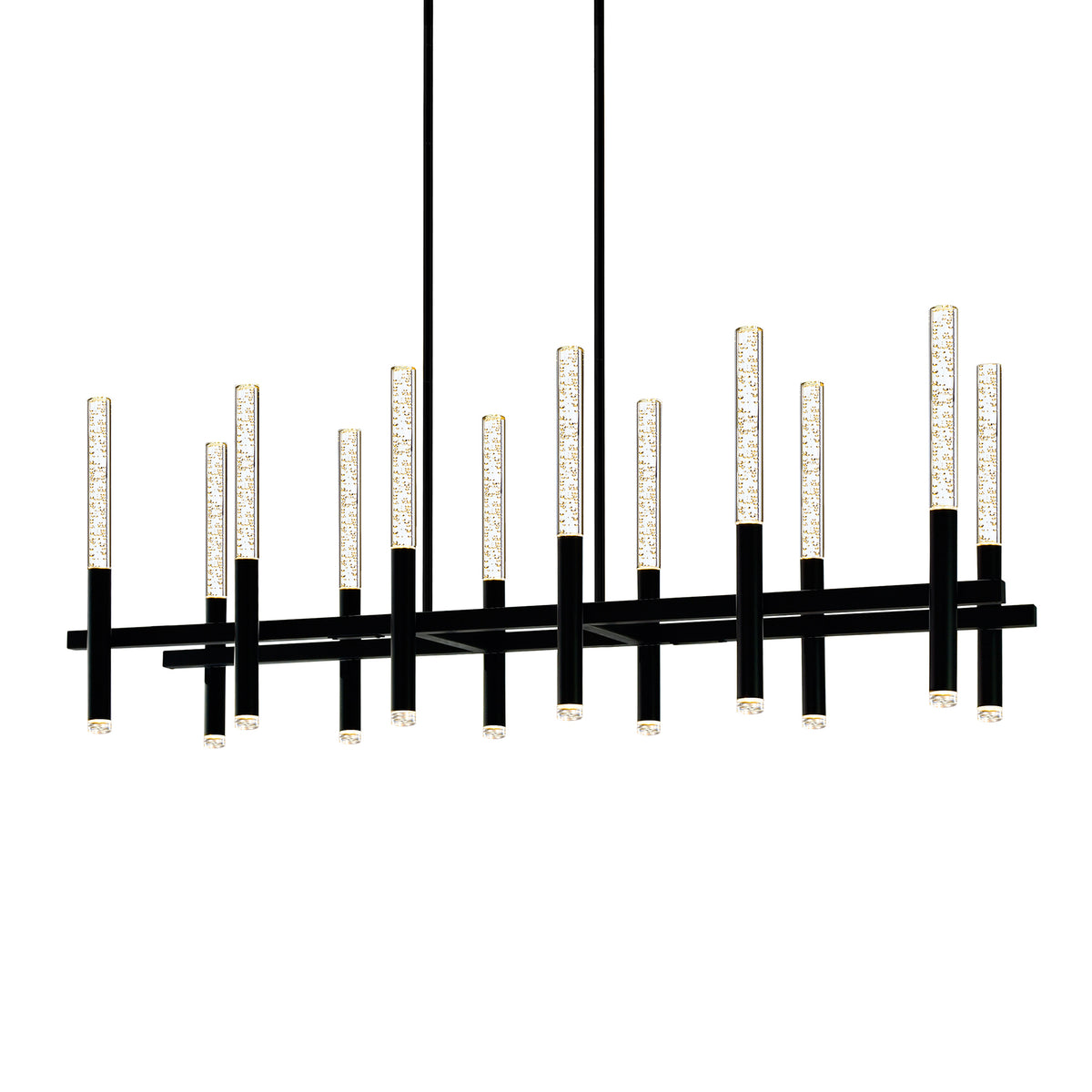 Dragonswatch Integrated LED 48in 12 Pendant Black Chandelier