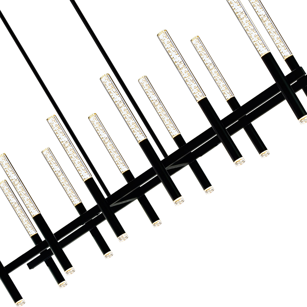 Dragonswatch Integrated LED 48in 12 Pendant Black Chandelier