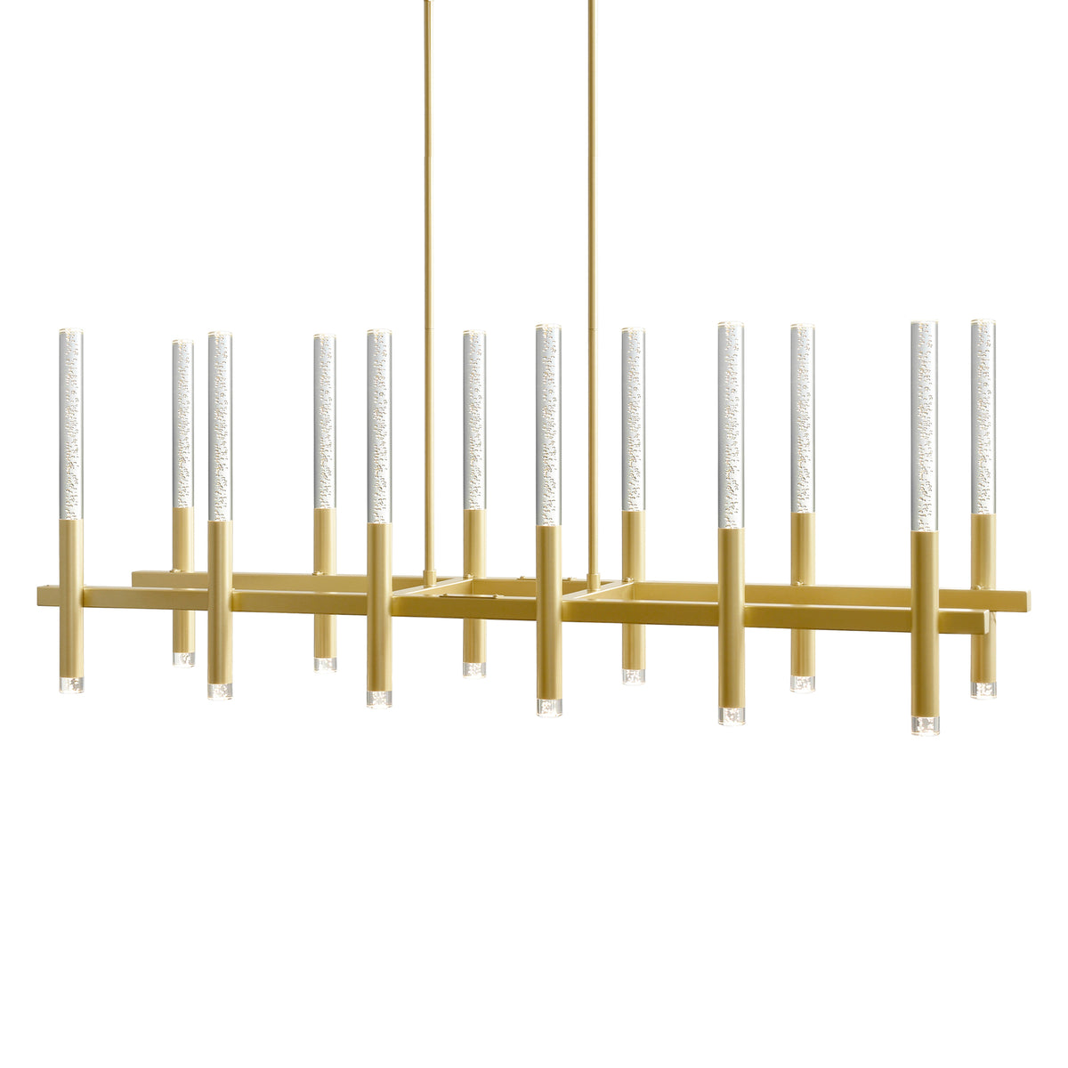 Dragonswatch Integrated LED 48in 12 Pendant Satin Gold Chandelier