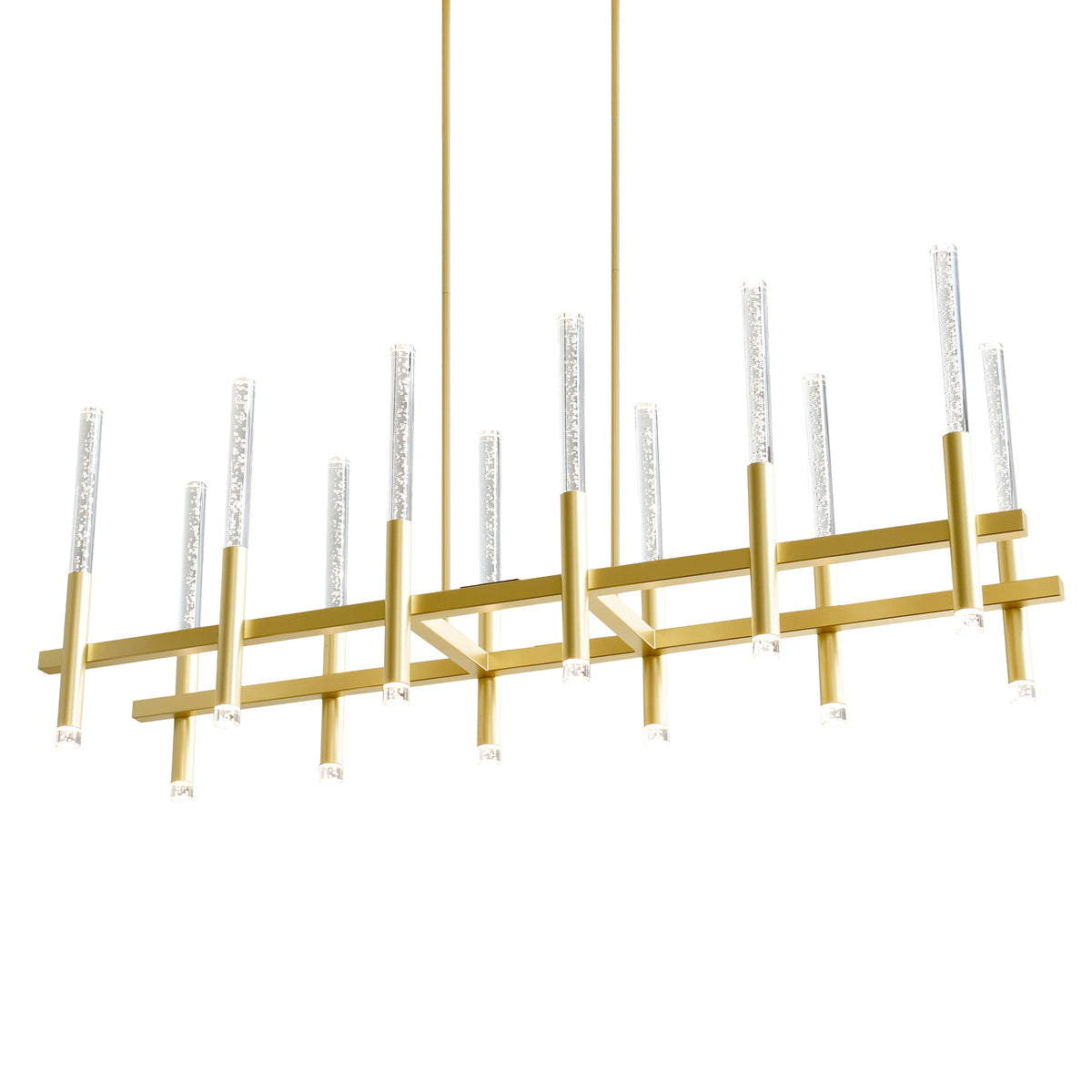 Dragonswatch Integrated LED 48in 12 Pendant Satin Gold Chandelier