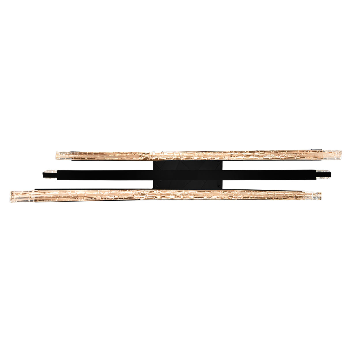 Saber Integrated LED 50in Black Chandelier with Handcrafted Glass