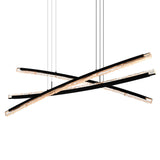 Saber Integrated LED 70in Black Chandelier with Handcrafted Glass