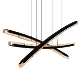 Saber Integrated LED 70in Black Chandelier with Handcrafted Glass