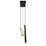 Saber Integrated LED 70in Black Chandelier with Handcrafted Glass
