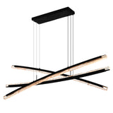 Saber Integrated LED 70in Black Chandelier with Handcrafted Glass