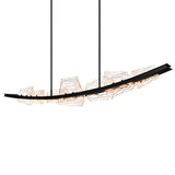 Arcus Integrated LED 70in Black Chandelier with Handcrafted Glass