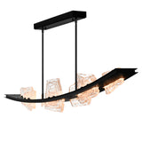 Arcus Integrated LED 70in Black Chandelier with Handcrafted Glass