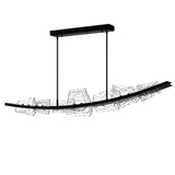 Arcus Integrated LED 70in Black Chandelier with Handcrafted Glass