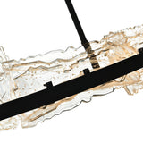 Arcus Integrated LED 70in Black Chandelier with Handcrafted Glass