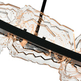 Arcus Integrated LED 70in Black Chandelier with Handcrafted Glass