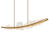 Arcus Integrated LED 70in Brass Chandelier with Handcrafted Glass
