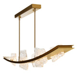 Arcus Integrated LED 70in Brass Chandelier with Handcrafted Glass