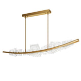 Arcus Integrated LED 70in Brass Chandelier with Handcrafted Glass