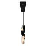 Moon Integrated LED 54in Black Chandelier with Handcrafted Glass