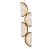 Moon Integrated LED 8in Brass Mini Pendant with Handcrafted Glass