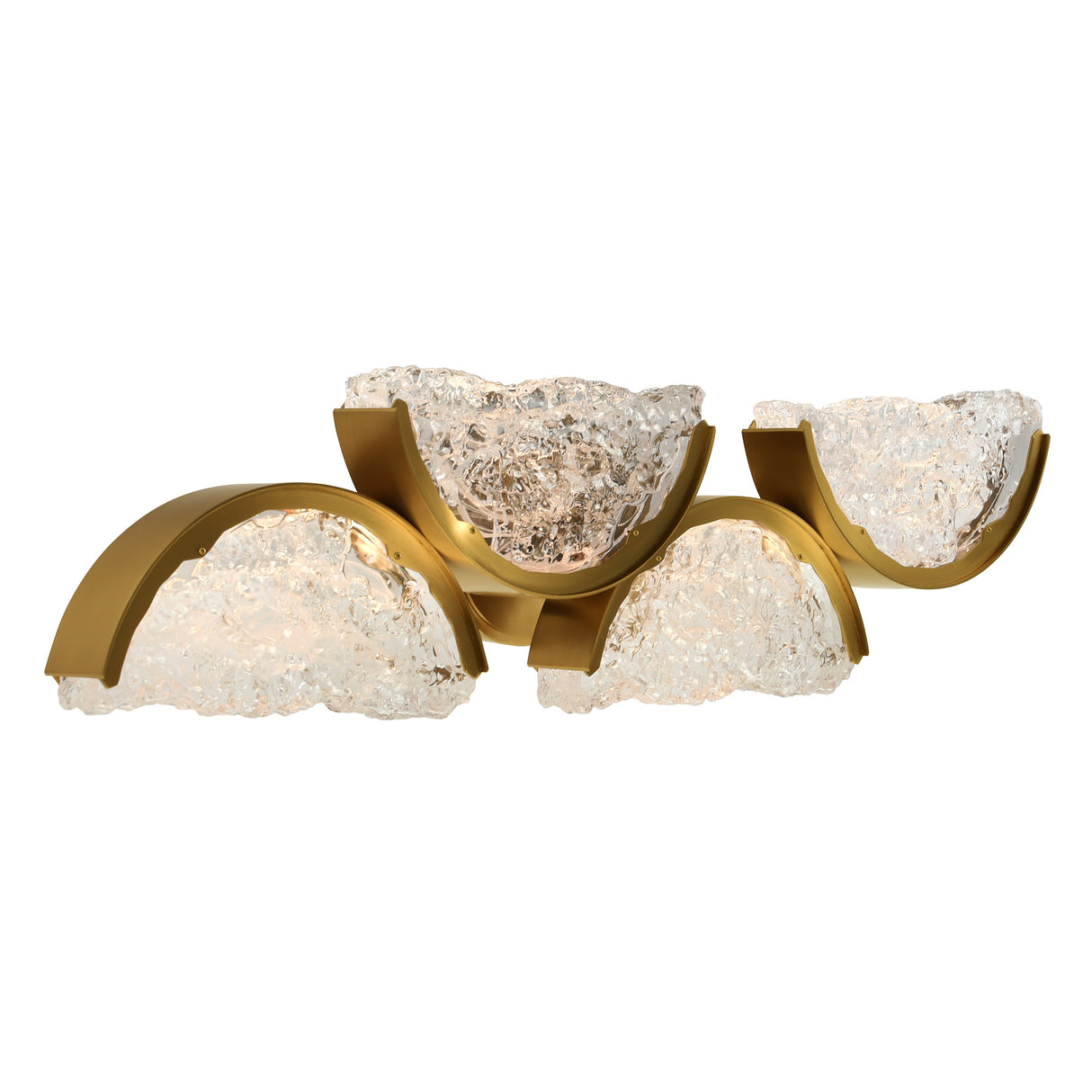 Moon Integrated LED 8in Brass Wall Light with Handcrafted Glass