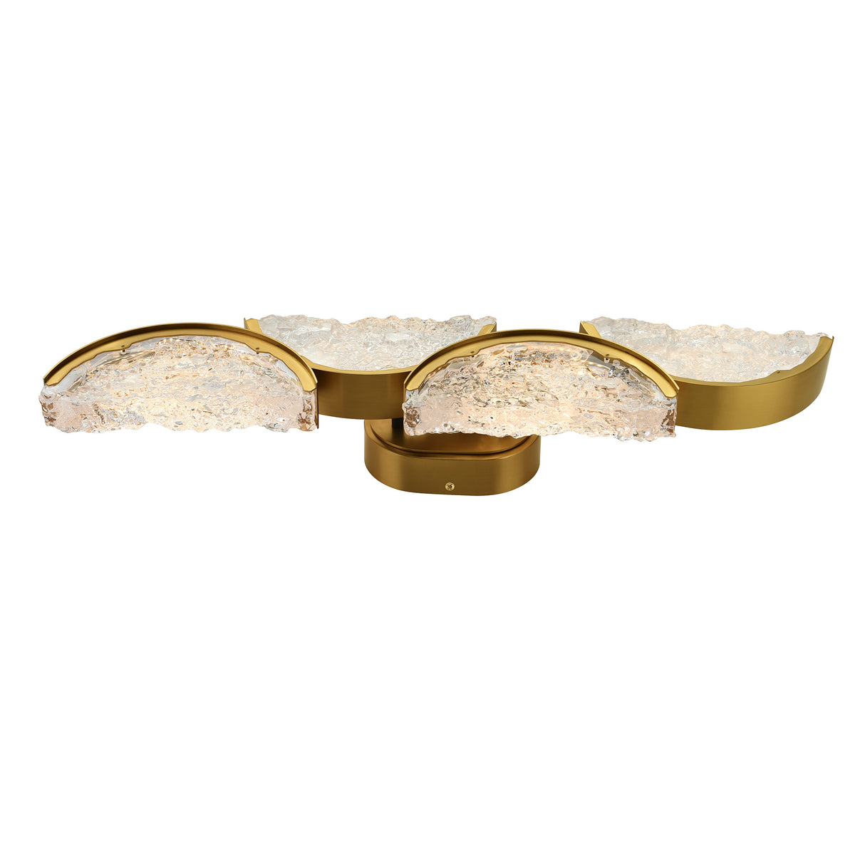 Moon Integrated LED 8in Brass Wall Light with Handcrafted Glass