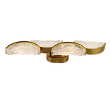 Moon Integrated LED 8in Brass Wall Light with Handcrafted Glass