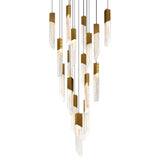Petra Integrated LED 24in Brass Chandelier with Handcrafted Glass
