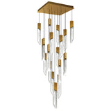 Petra Integrated LED 24in Brass Chandelier with Handcrafted Glass
