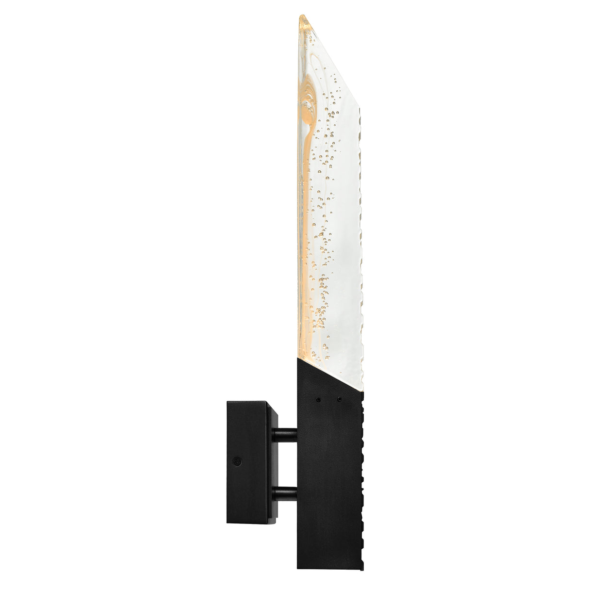 Petra Integrated LED 22in Sand Black Indoor-Outdoor Wall Light with Handcrafted Glass