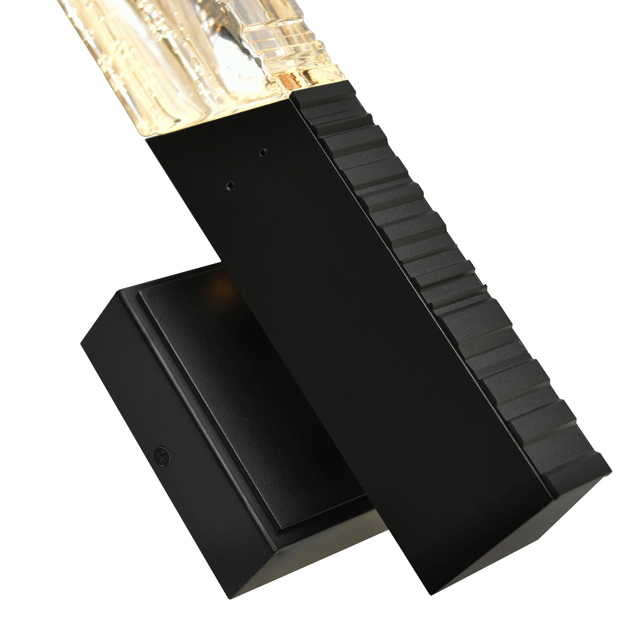 Petra Integrated LED 22in Sand Black Indoor-Outdoor Wall Light with Handcrafted Glass