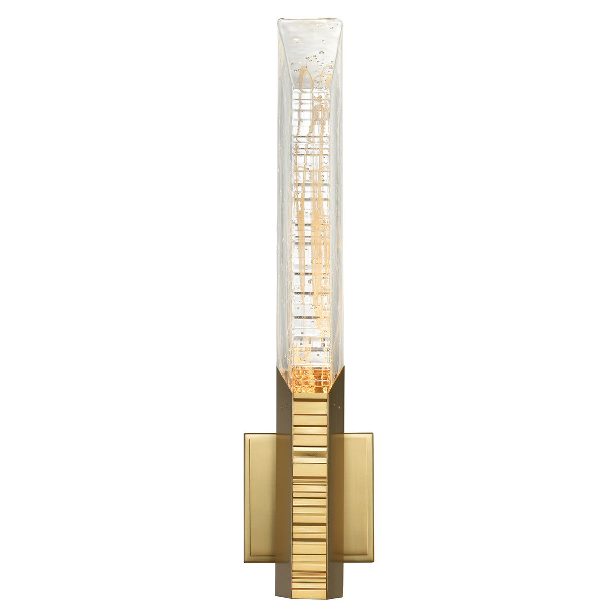 Petra Integrated LED 22in Brass Wall Light with Handcrafted Glass