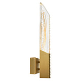 Petra Integrated LED 22in Brass Wall Light with Handcrafted Glass