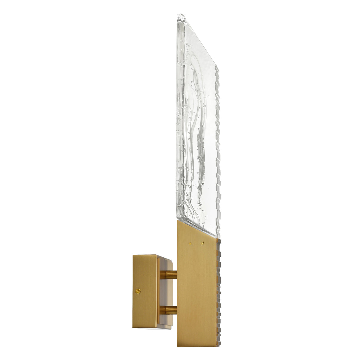Petra Integrated LED 22in Brass Wall Light with Handcrafted Glass