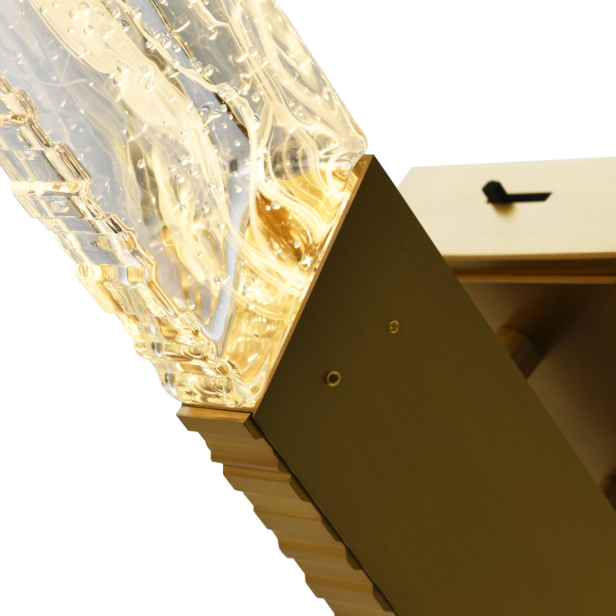 Petra Integrated LED 22in Brass Wall Light with Handcrafted Glass