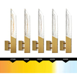 Petra Integrated LED 22in Brass Wall Light with Handcrafted Glass