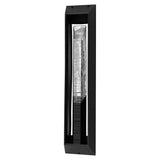 Petra Integrated LED 29in Sand Black Outdoor Wall Light with Handcrafted Glass