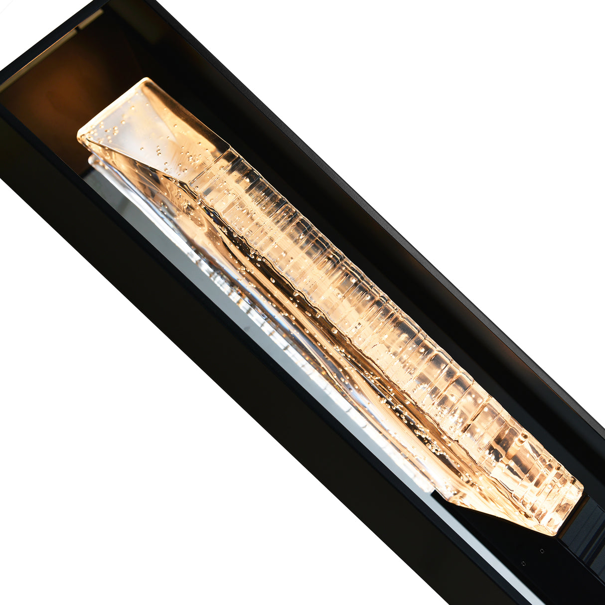 Petra Integrated LED 29in Sand Black Outdoor Wall Light with Handcrafted Glass