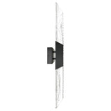 Petra Integrated LED 36in Sand Black Indoor-Outdoor Wall Light with Handcrafted Glass