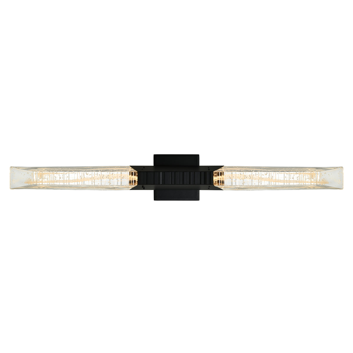 Petra Integrated LED 36in Sand Black Indoor-Outdoor Wall Light with Handcrafted Glass