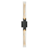 Petra Integrated LED 36in Sand Black Indoor-Outdoor Wall Light with Handcrafted Glass