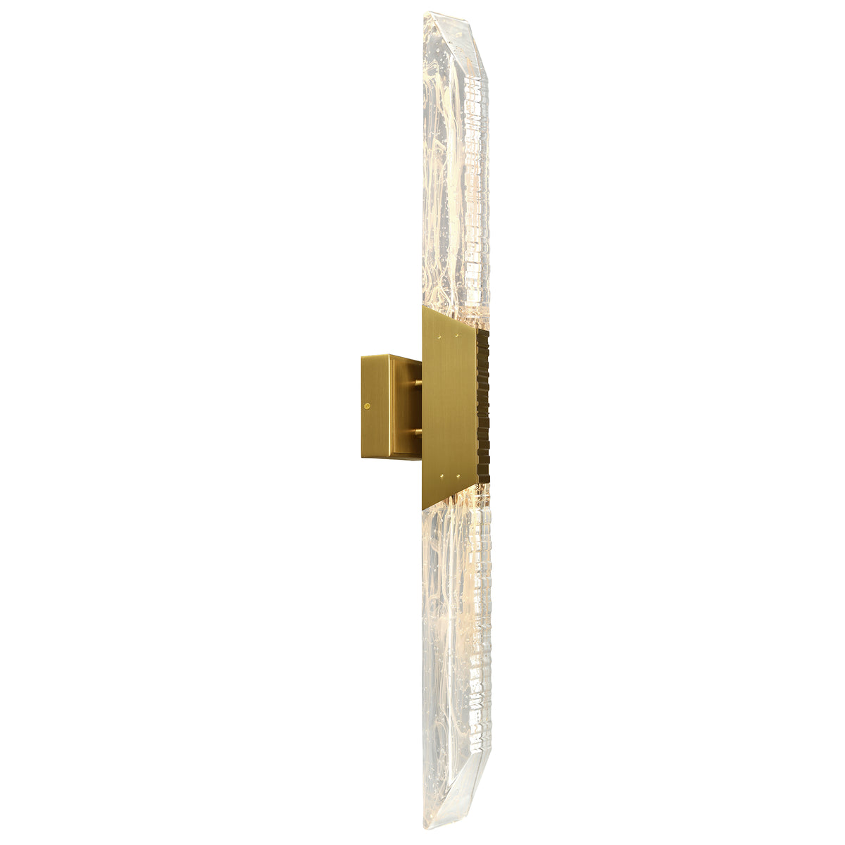 Petra Integrated LED 36in Brass Vanity Light with Handcrafted Glass