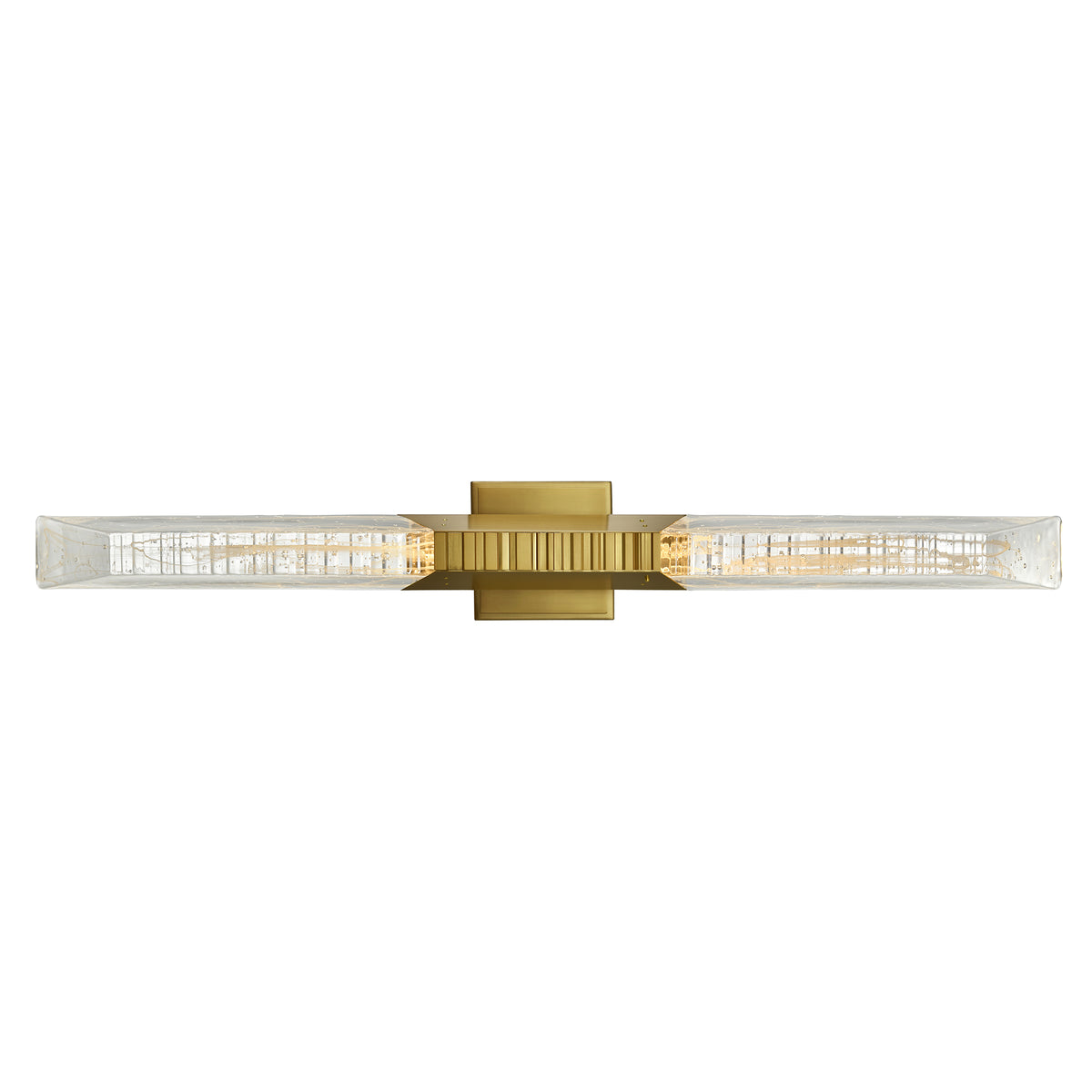 Petra Integrated LED 36in Brass Vanity Light with Handcrafted Glass
